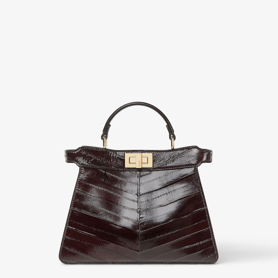 FENDI Peekaboo ISeeU Small Brown inlaid hagfish leather bag - Image 1